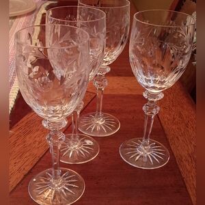 4 Elegant Ragaska Crystal Water Glass Set